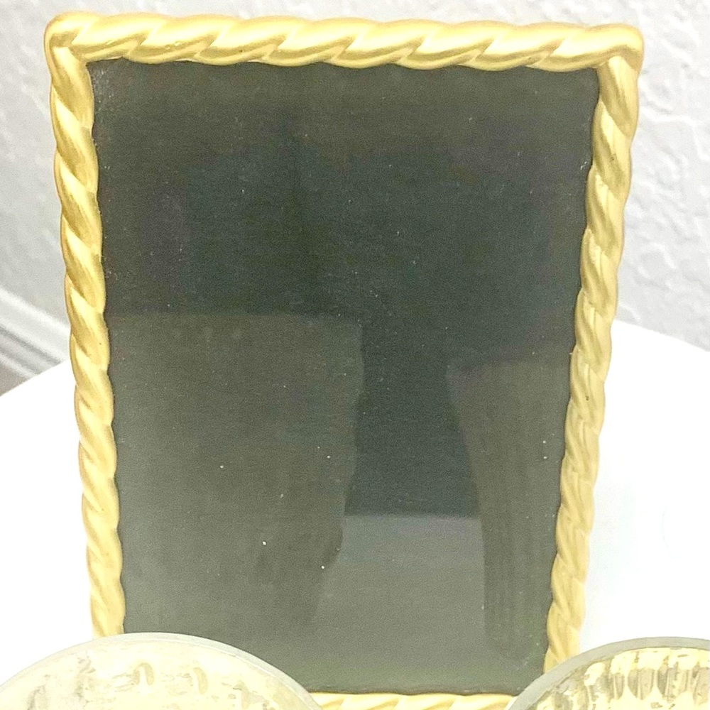 Pottery Barn Rope Plated Frame, Gold 4x6!